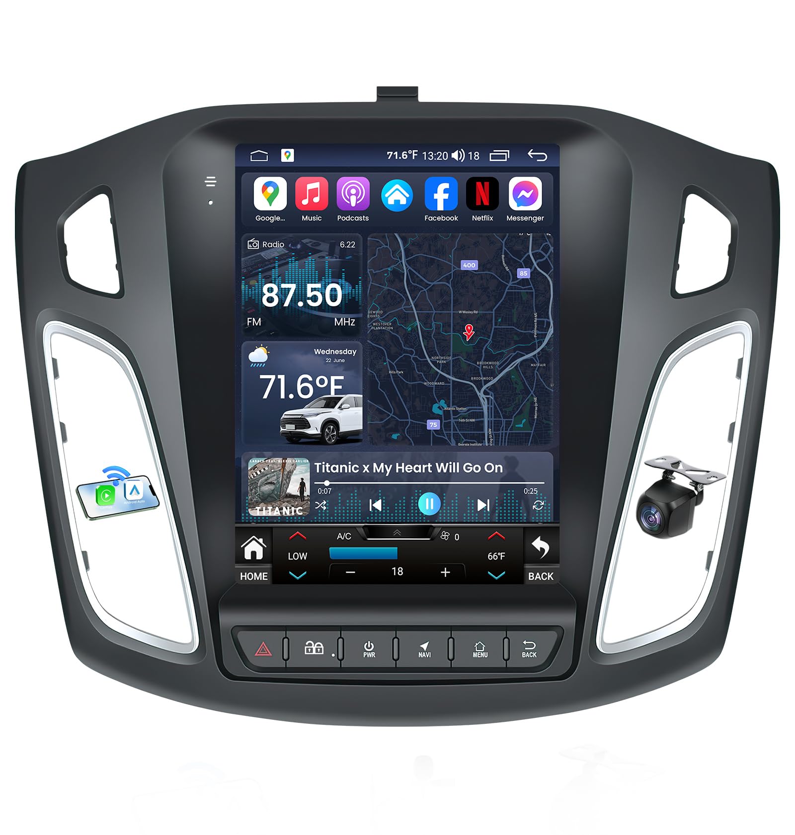 8-Core Android 15 Car Radio for Ford Focus 2012-2018 Head Unit Upgrade
