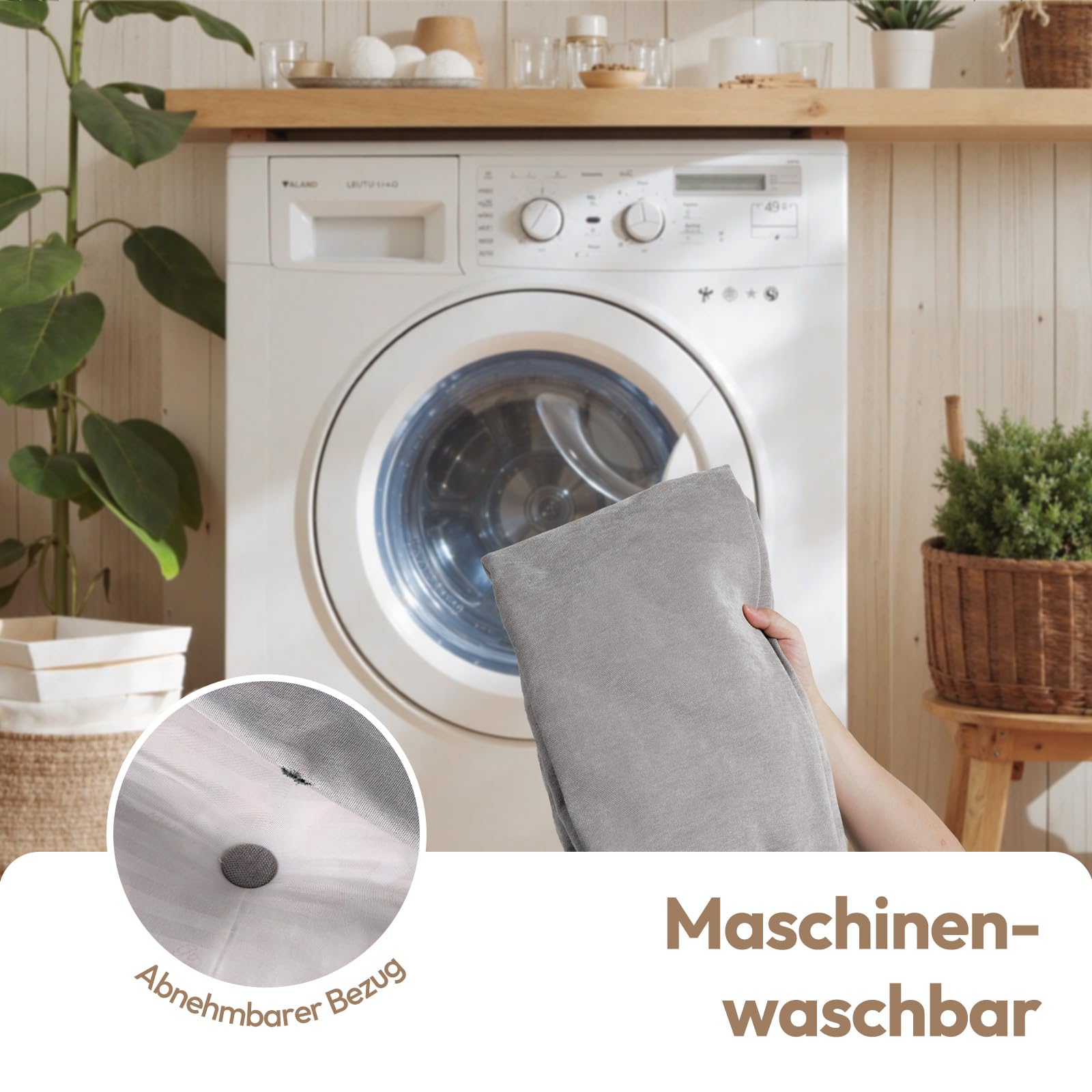 Treeboy Keilkissen Wandkissen Bett Kopfteil Bezug Sofakissen Rückenkissen | Lesekissen Für Bett Und Sofa Matratzenkeil Couchkissen Lumbalstütze Wedge Pillow Mit Seitentasche, Grau, 90 * 50 * 20cm