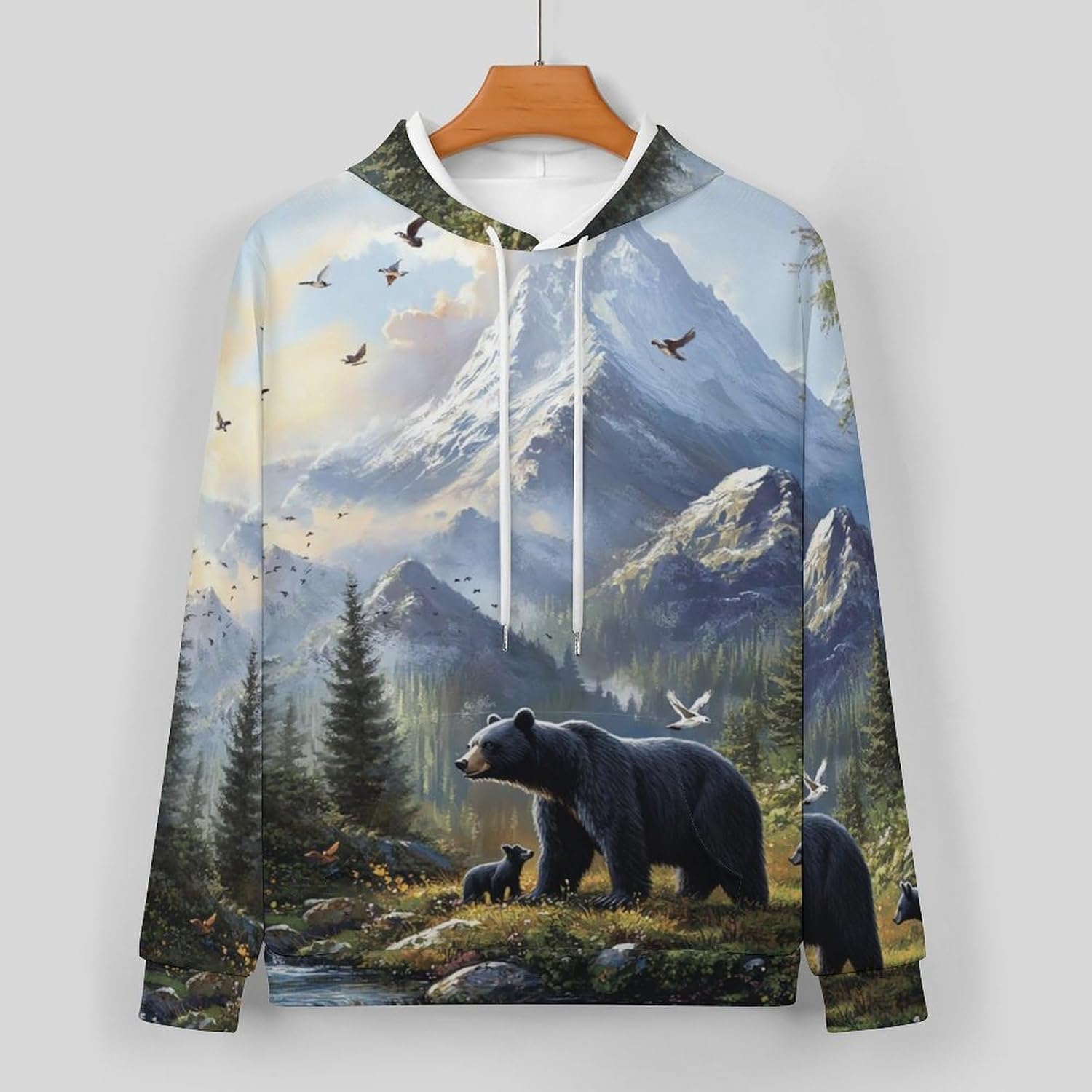 Rustic Bear Family Forests Adult 2 Piece Tracksuits Hoodie Sweatshirt And Joggers Sweatpants Sweat Suit Outfits