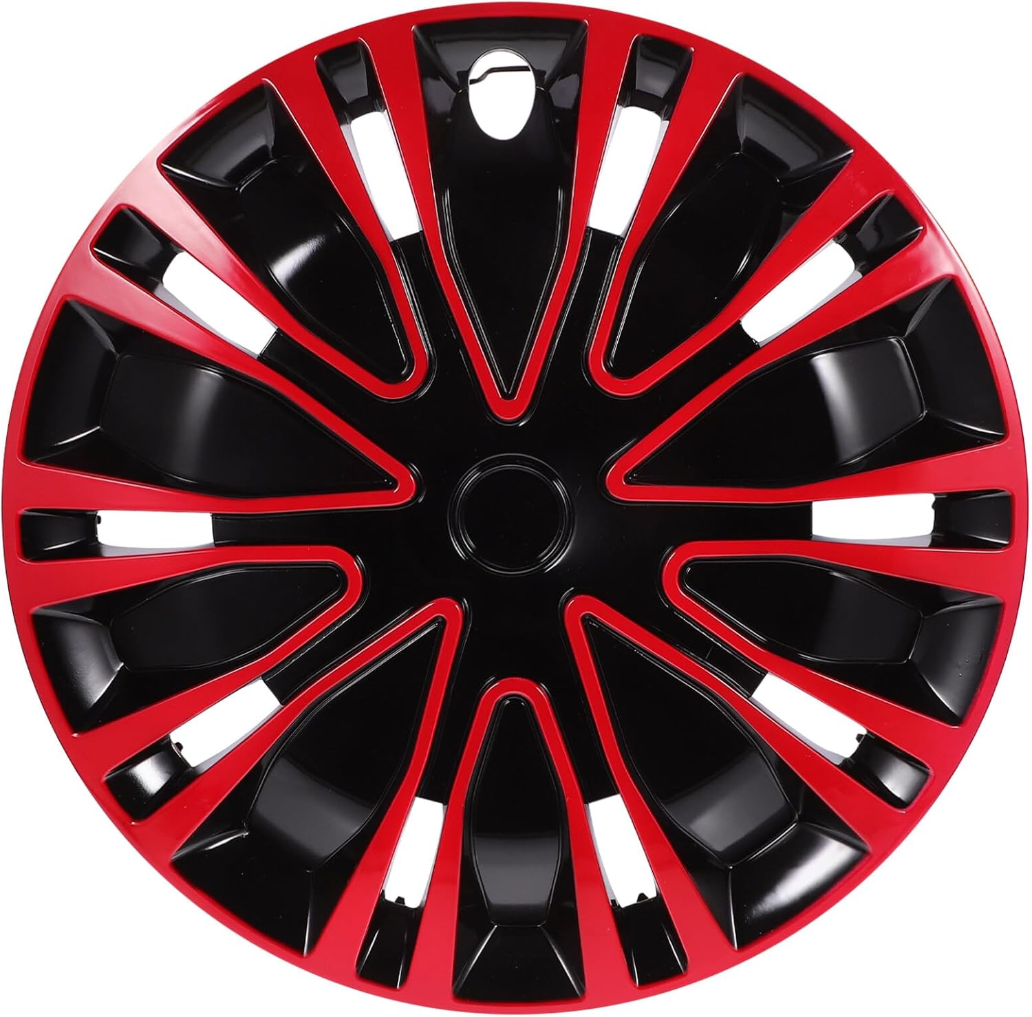 ULTECHNOVO Hubcaps Universal - Black & Red Wheel Cover for Cars - Exterior Accessories Performance - Car Wheel Hub Cap 15inch