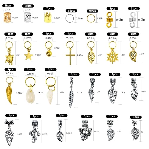 Miniatura 2 de Qingchuang 400 cuentas de cabello trenzadas, joyería para el cabello para rastas de agujero, cuentas sueltas europeas de madera de 4 colores