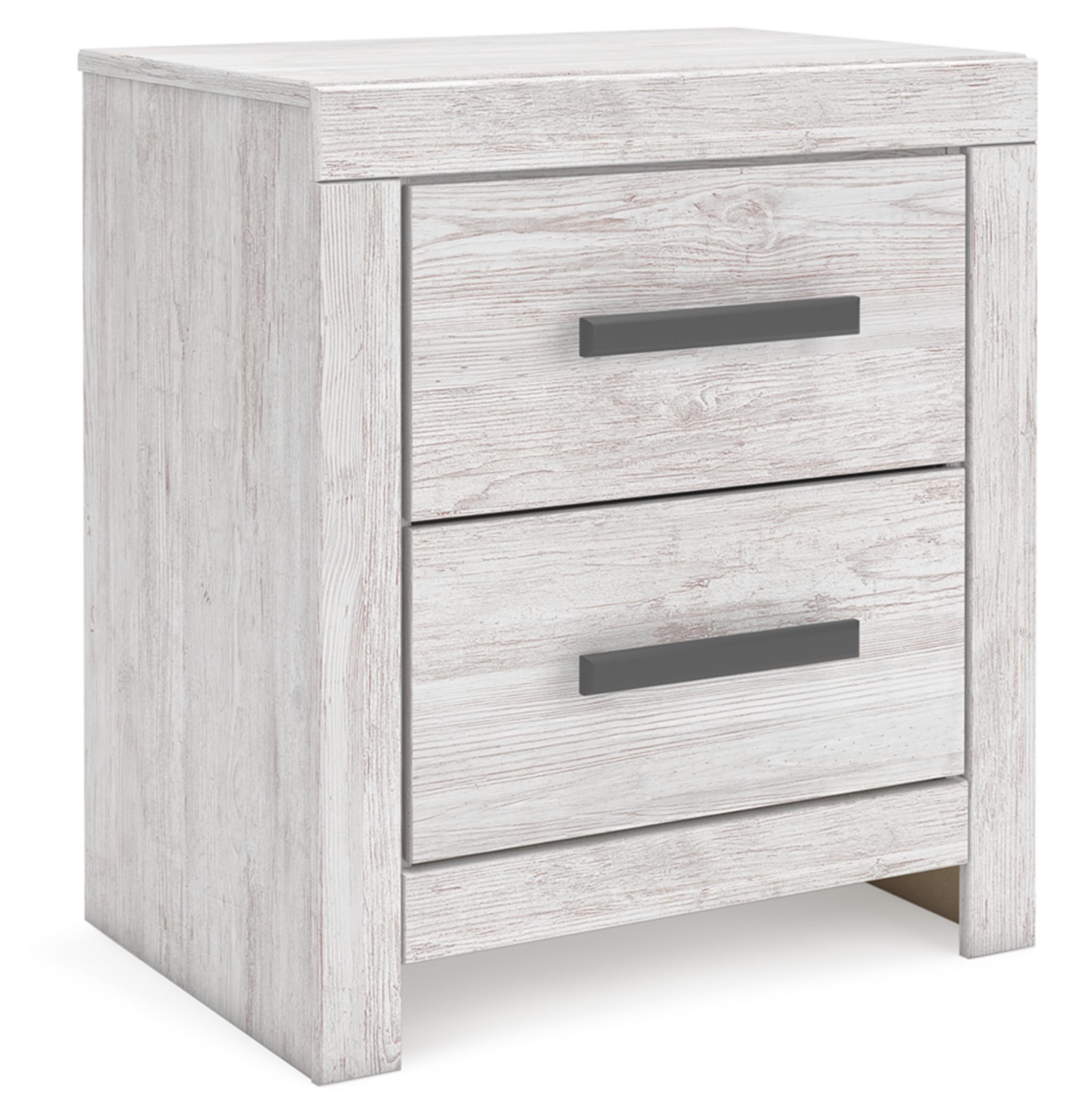 similar)Signature Design by Ashley Cayboni Vintage 2 Drawer Nightstand with Safety Stop for Bedroom, 24.37" Tall, White