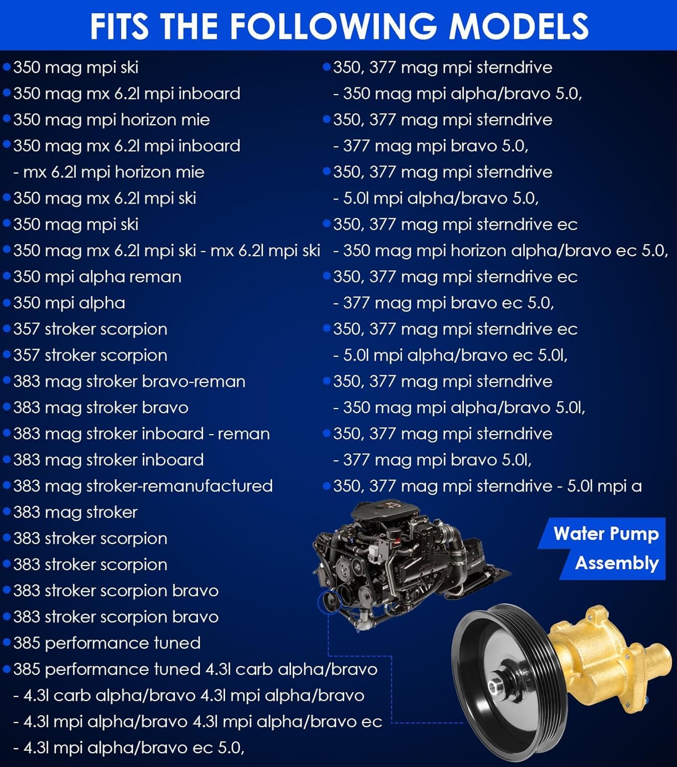 8M0137216 Pompa wody morskiej z surowego mosiądzu do Mercury Mercruiser 4.3, 5.0, 5.7, 6.2. Zastępuje 46-862914T10, 46-8M0118067, 46-862914T3, 46-8M0122655 Napęd Z z wirnikiem napędzanym paskiem