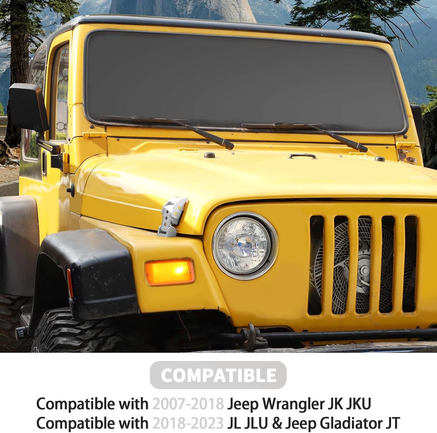 Hood Latch Stainless Steel Hood Catch Kit Compatible with Jeep Wrangler 1997-2006 Jeep Wrangler TJ(White)