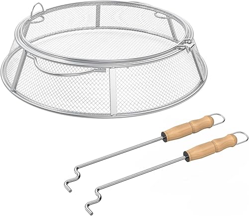 Miniatura 8 de AJinTeby Tapa para fogata para estufa individual Ranger de 15 pulgadas, tapa de acero inoxidable 304 con mango resistente al calor, quema de leña al