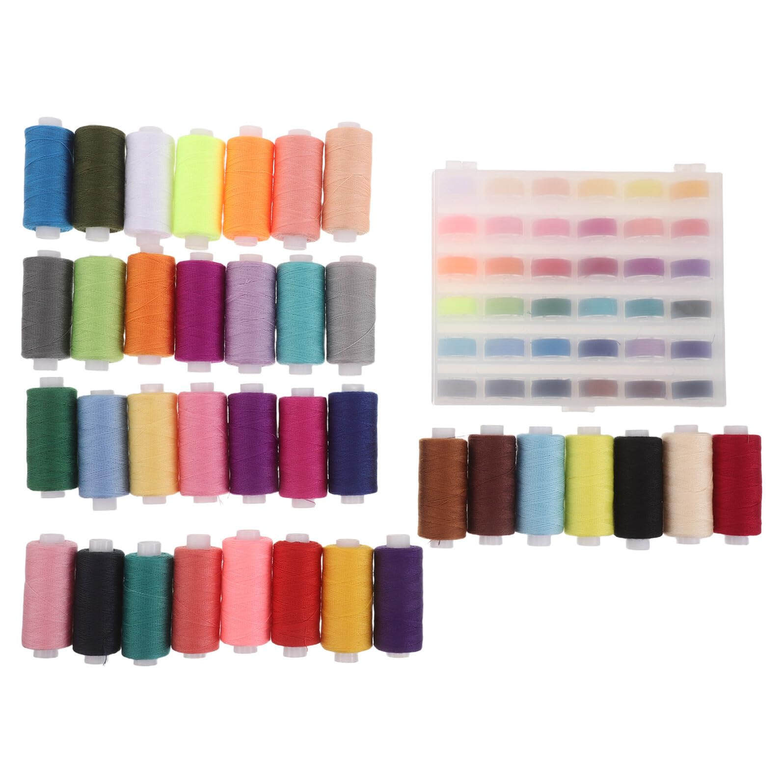 Kit de Hilo para Coser 36 Colores Surtidos Bobinas de Poliéster de 400 Yardas Juego de Hilos para Máquina y Costura a Mano Resistente para Manualidades y Bordado