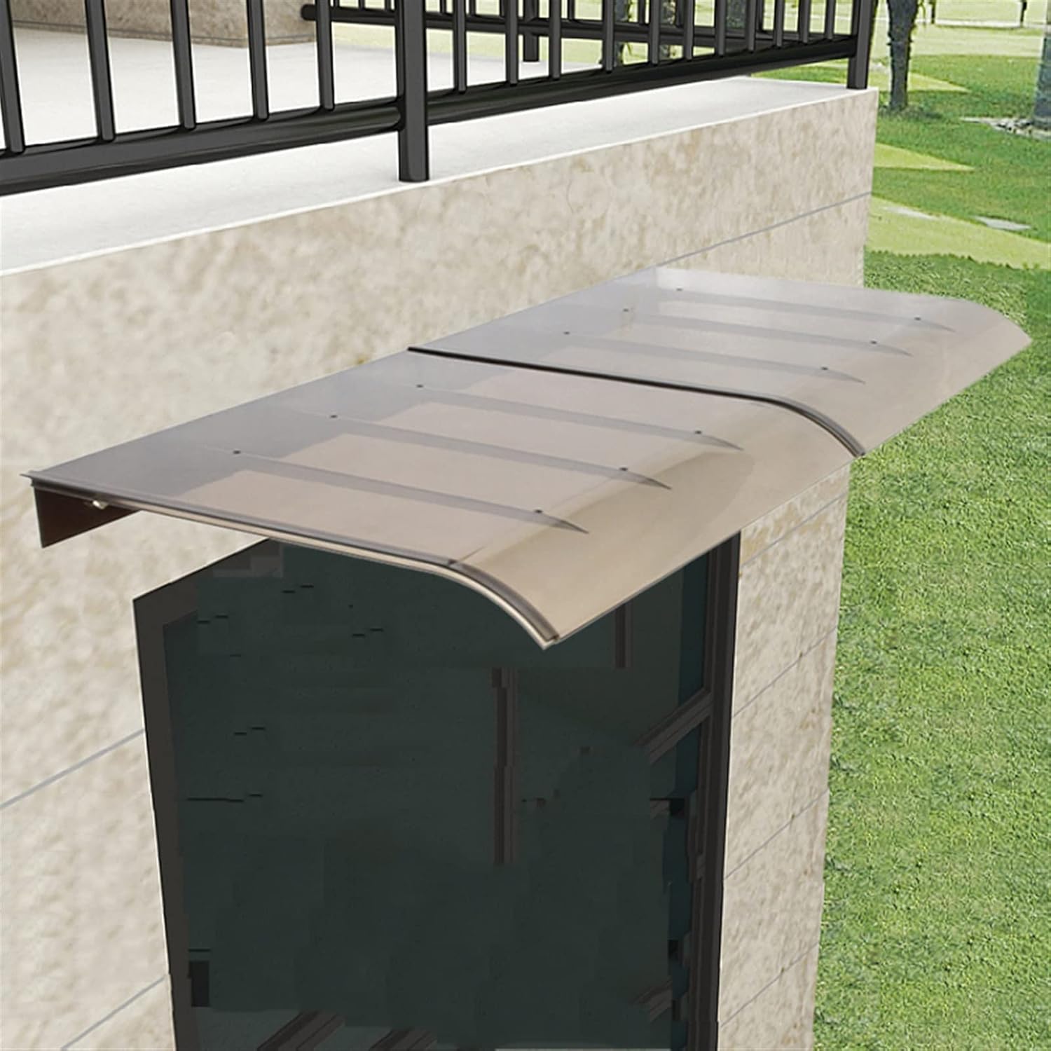 Window Awning Durable Door Canopy, Snow and Uv Protection Porch Awning Rain Shelter Cover, Polycarbonate Canopy for Residential Or Commercial Application (Color : Clear, Size : 40x