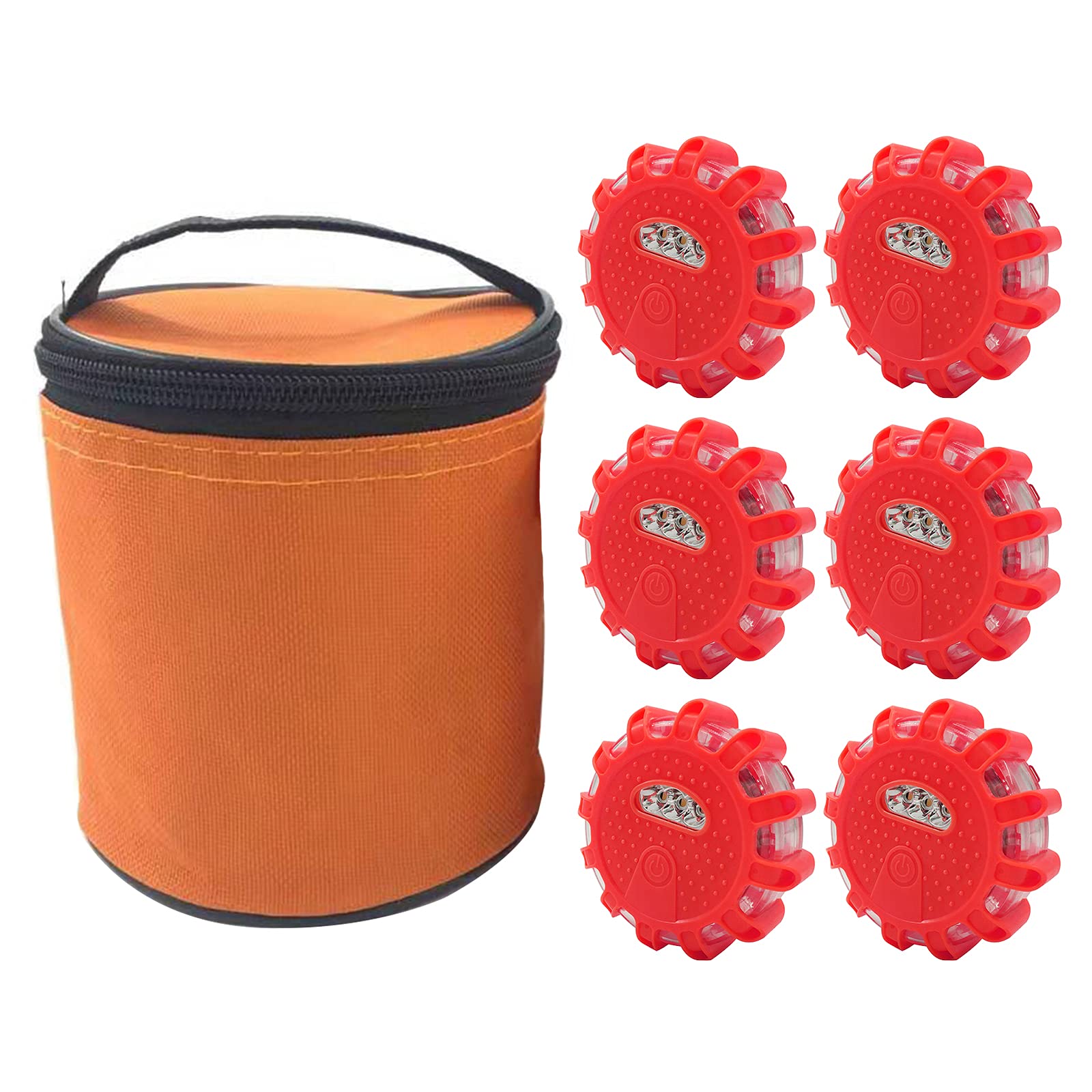 Luz Emergencia Coche, Intermitente Advertencia Luz Kit, Leds Rotativo, Baliza, con Base MagnéTica Y Gancho, para AutomóViles, Todoterrenos, Jeeps, Motocicletas, Bicicletas Y Barcos (Rojo, 6)