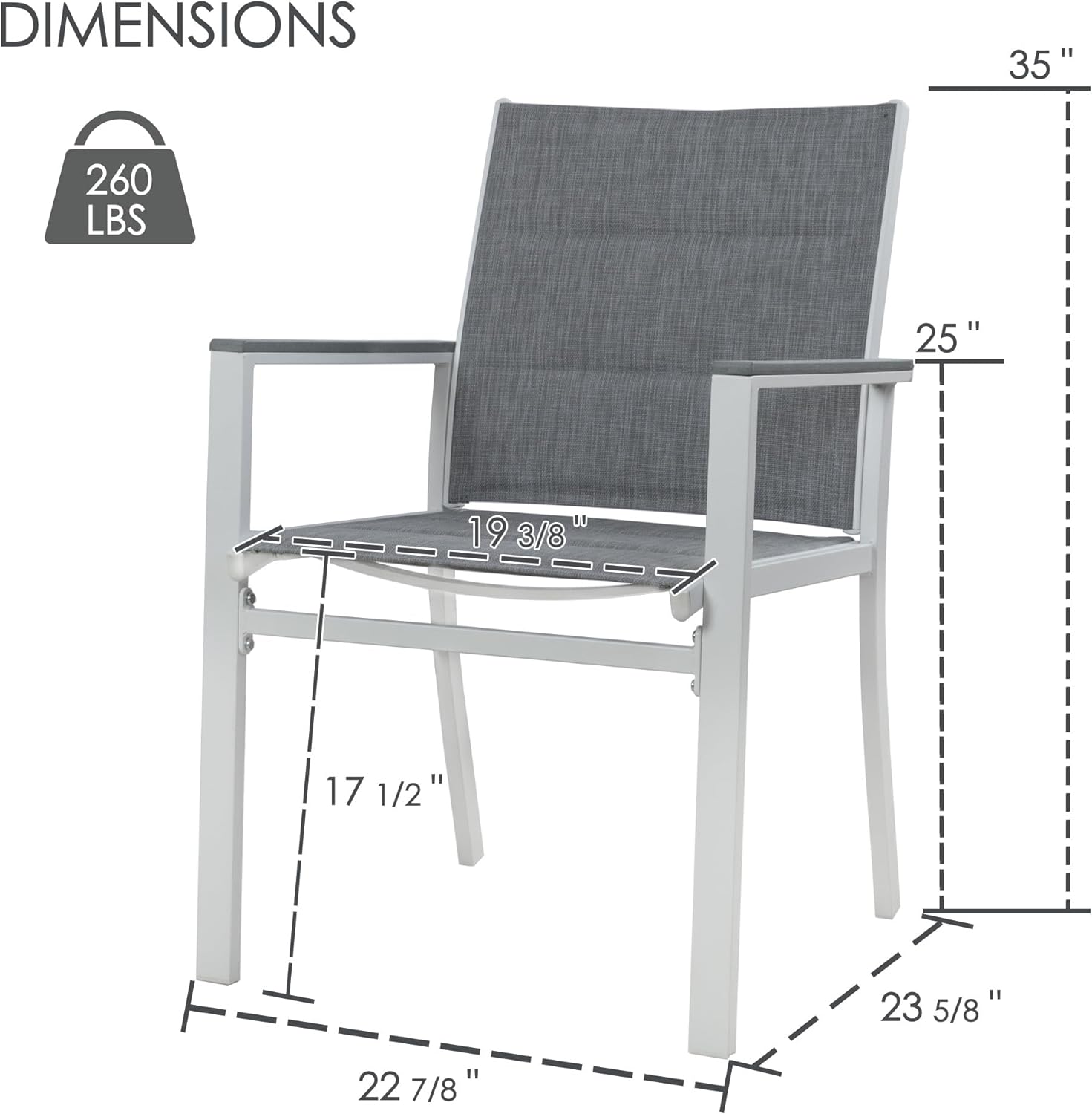 Kozyard 7 Piece Outdoor Patio Dining Set for 6, Patio Table and 6 Chairs Set, All-Weather Metal Dining Table with Textilene Chairs for Backyard, Balcony, Garden