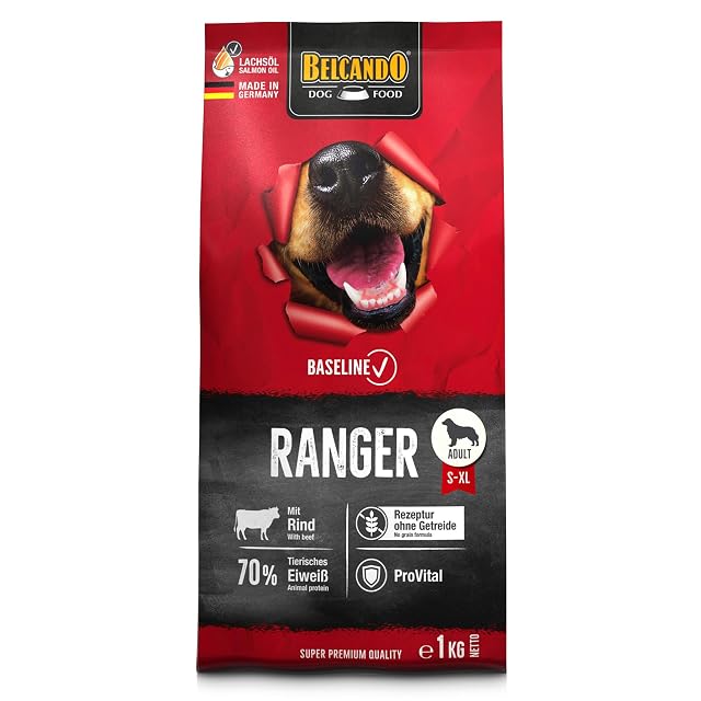 BELCANDO Baseline Ranger [1kg] Pienso seco sin Cereales para Perros Adultos