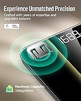 Vista 2 de RunStar - Báscula digital de baño para peso corporal con alta precisión, pantalla LED retroiluminada clara, báscula precisa con vidrio templado de 6