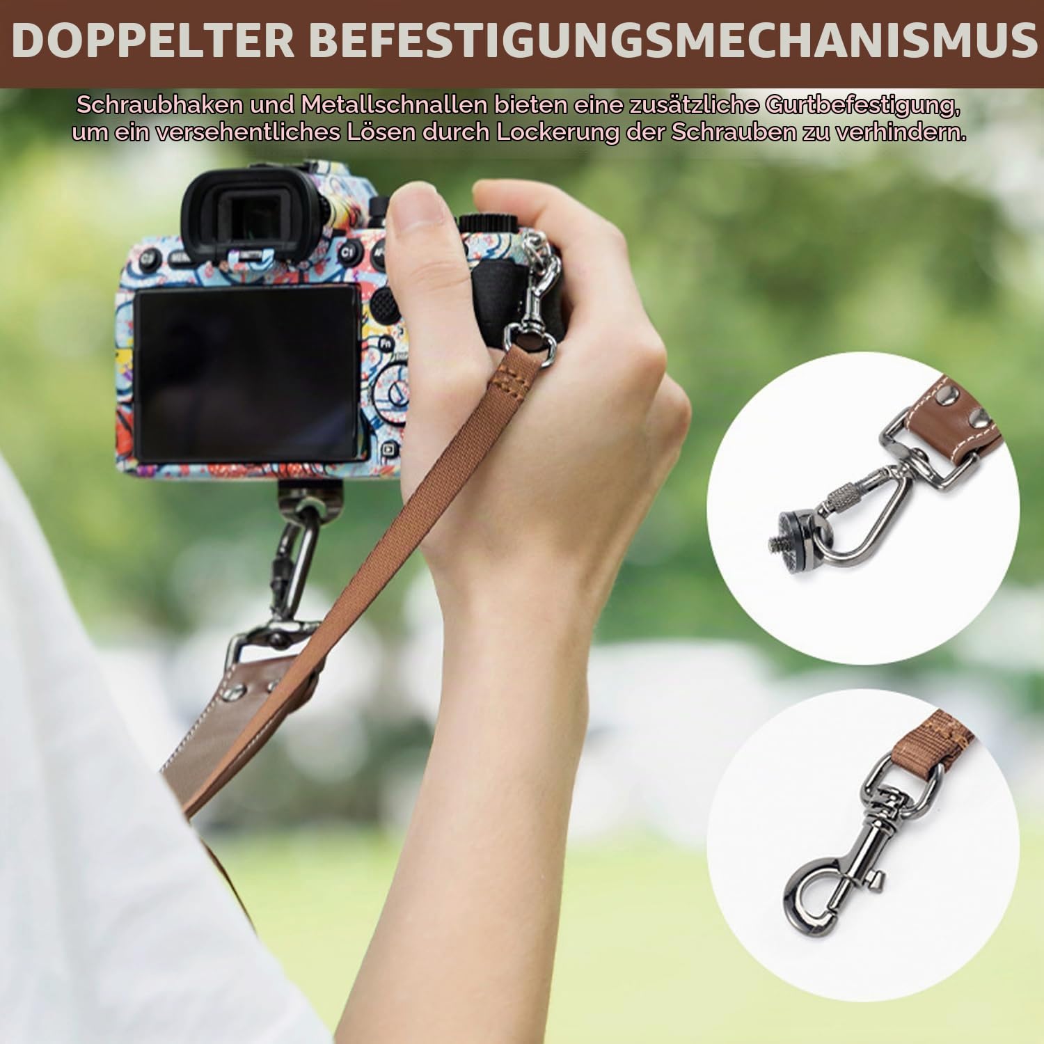 Kameragurt, Kameragurt Leder, Kamera-Zubehör Dual Harness für Zwei Kameras, Verstellbarer Doppelter Schultergurt, Doppel-Kamera-Gurt für Fotografen（Leder ）