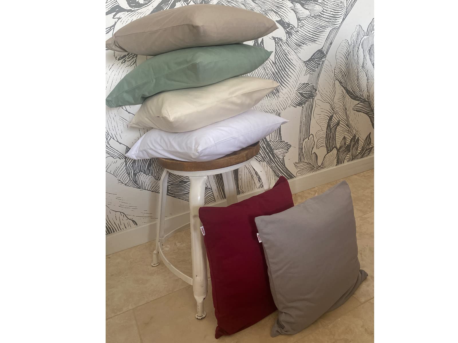 Fodera cuscino Levu 100% cotone a righe nero e bianco 45 x 45 cm | Kave Home