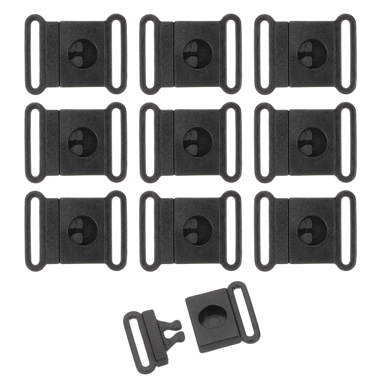 sourcing map Safety Breakaway Buckle 25mm / 1" Plastic Flat Snap Insert Buckle Front Closure Hook Clasp Fasteners for Bra Cat Dog Collar Harness Strap Lanyard, Pack of 25