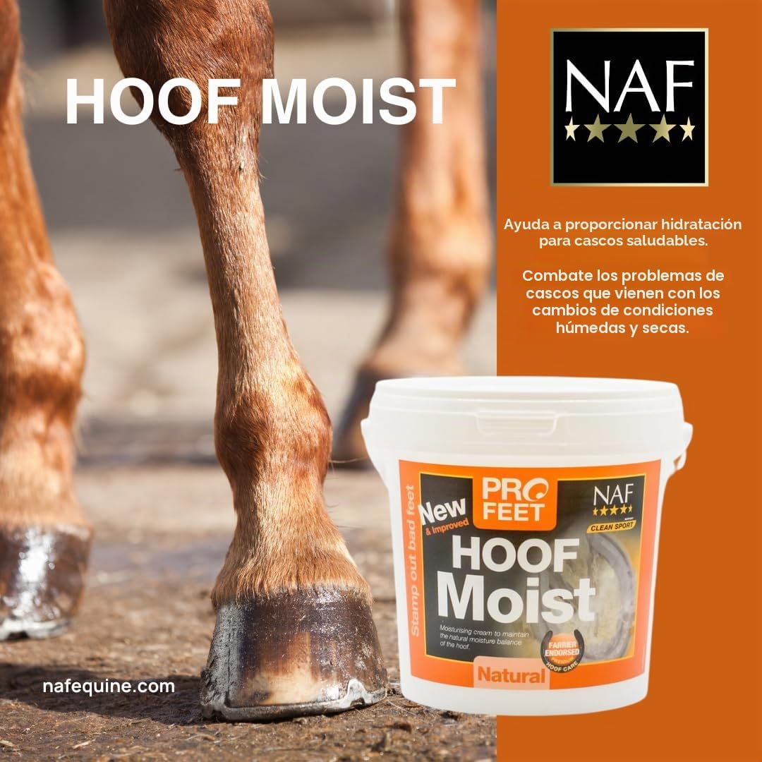 NAF Profeet Hoof Moist Natural 900 g – Apósito hidratante para pezuñas para Caballos – Mantiene la Humedad y flexibilidad de la pezuña – con aceites Naturales para el Cuidado Diario de Las pezuñas | Hidrata las pezuñas para ayudar a prevenir grietas y gri