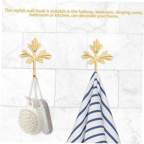 Miniatura 9 de DOITOOL Decorative Maple Leaf Brass Wall Hook Elegant Coat Hanger for Coat Hat Towel Design for Living Room Kitchen Bedroom Stylish Wall Decor