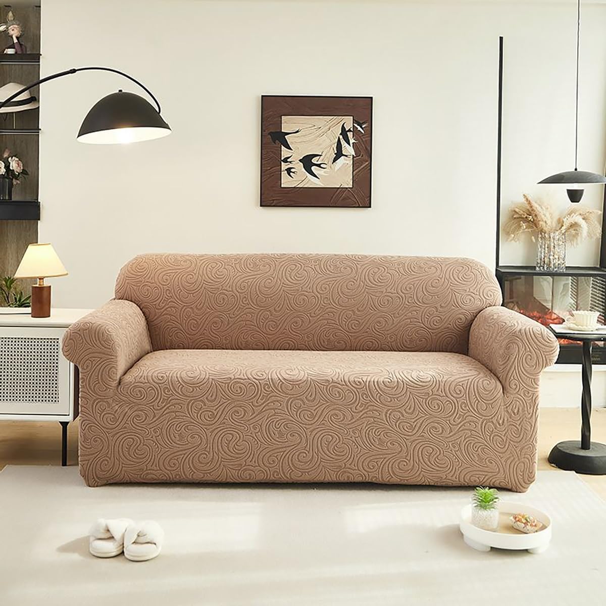 AZMANI TLMQYXZE High Stretch Sofa Cover 1 2 3 4 Seater 1 Piece Sofa Covers Pets Dogs Friendly Non Slip Sofa Slipcovers for Living Room Couch Covers Washable Furniture Protectors(#8,145CM-185CM)