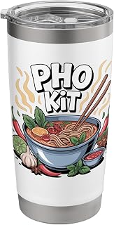 Pho Kit Official Pun Design Vietnamese Noodle Humor Stainless Steel Insulated Tumbler