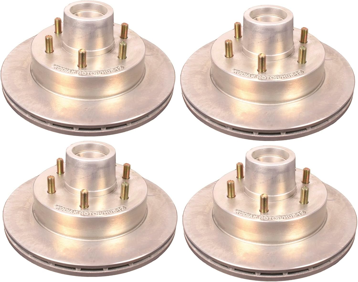 4-Pk Kodiak Trailer Brakes Dacroment 12 Inch 6 Lug Hub Rotor 42 Spindle