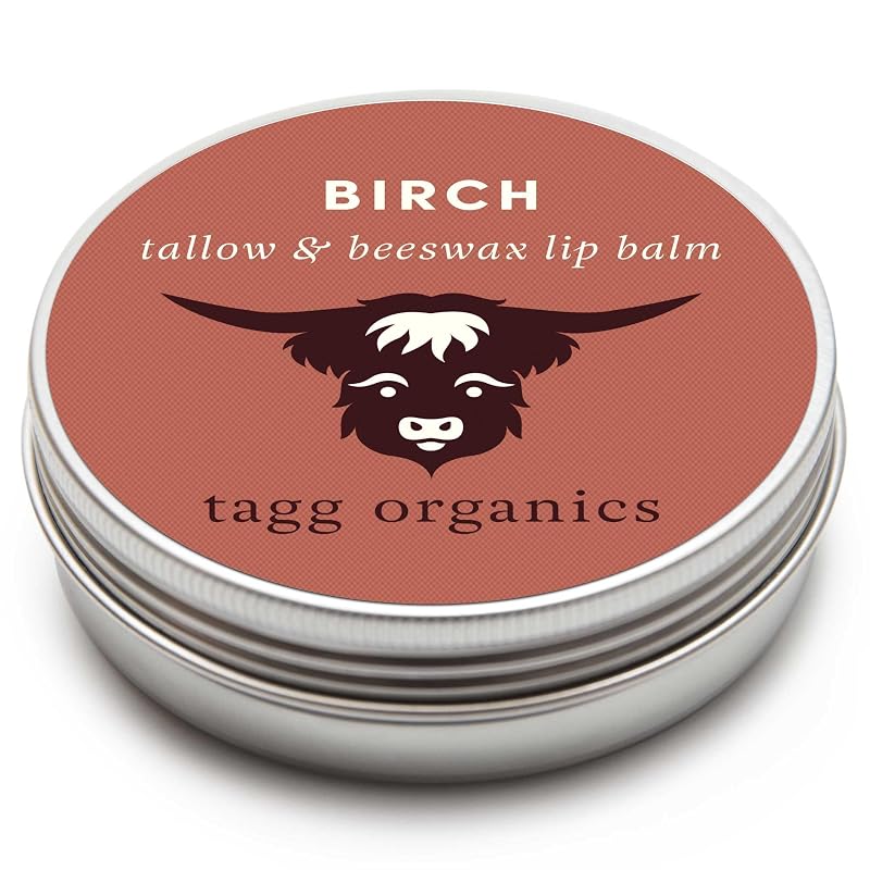 Bálsamo labial de sebo bovino e cera de abelha TAGG ORGANICS, Birch, 14 g