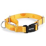 Hyhug Martingale Collar with Buckle, No Pull Non Slip Escape Proof Collar, Adjustable Nylon Martingale Dog Collar for Small Dogs (Cheese, Small)