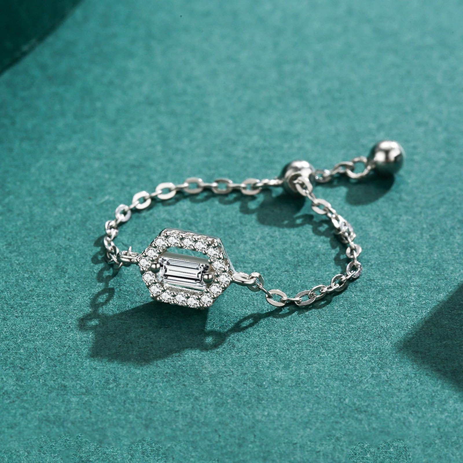 Łańcuszek Halo, pierścionki ślubne, złoto 750, dla kobiet z diamentami, obrączki ślubne dla niej, 9/14/18K białe złoto i Pt950, rozmiar 47 (15,0)-65 (20,7)