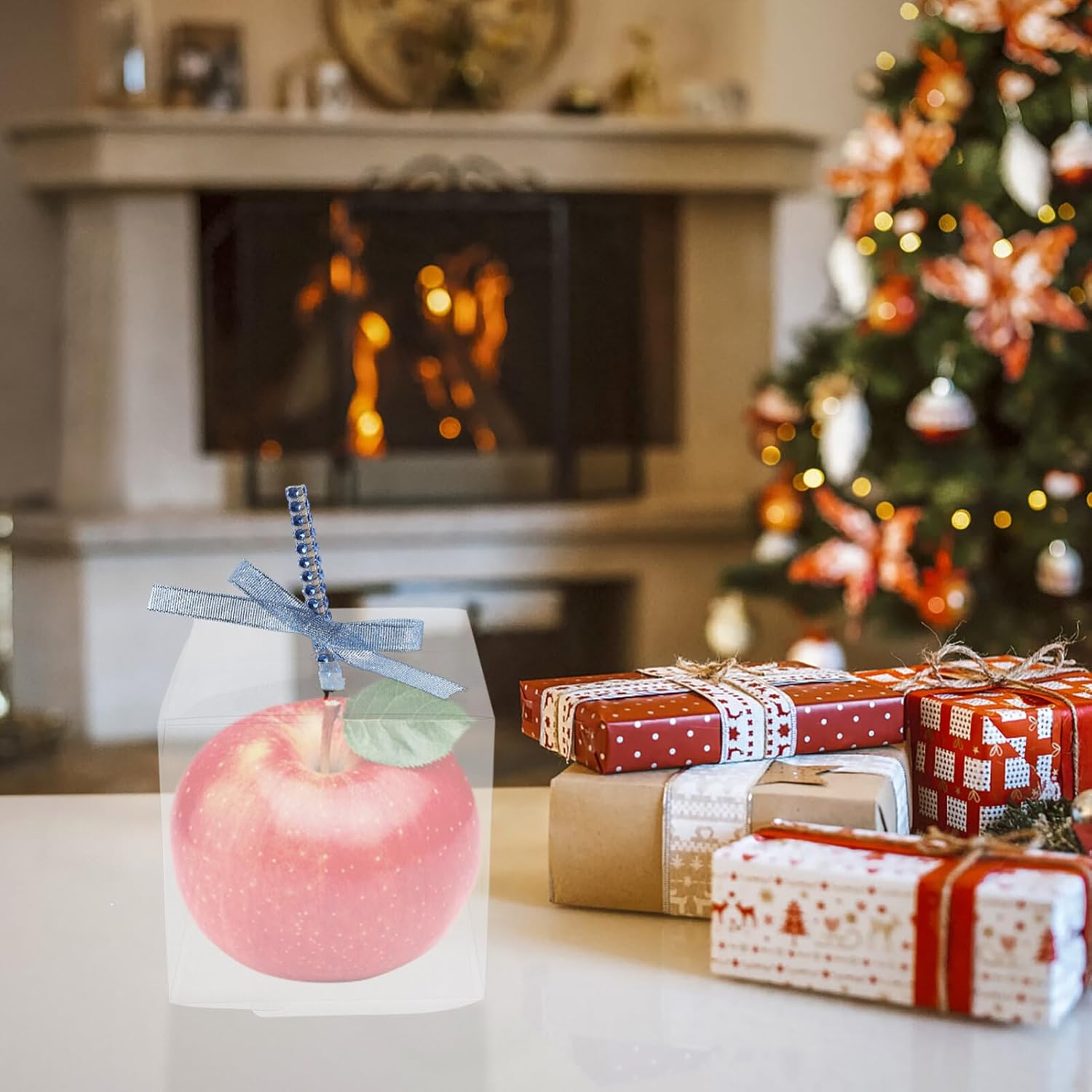 ABOOFAN 20sets Transparent Candy Boxes with Sticks Decorative Wrapping for Caramel for Christmas Parties Weddings