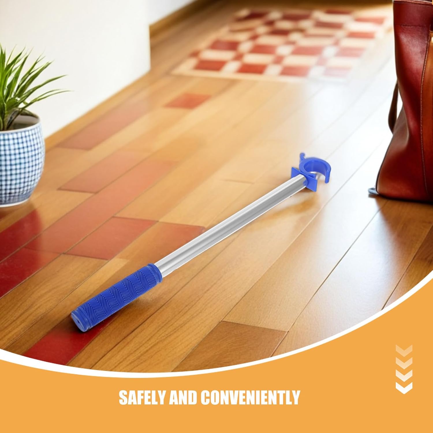 Blue Window Opener Pole, Plastic Metal Push Pull Rod