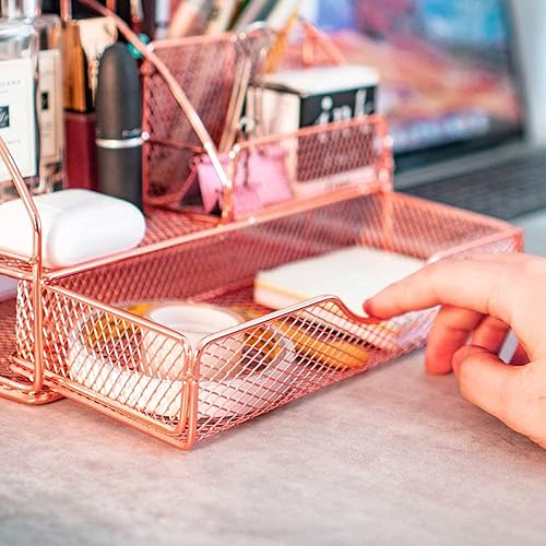 Miniatura 6 de Organizadores de escritorio y accesorios de oficina, juego de 14 piezas con grapadora acrílica, soporte para cinta, removedor de grapas, tijera,