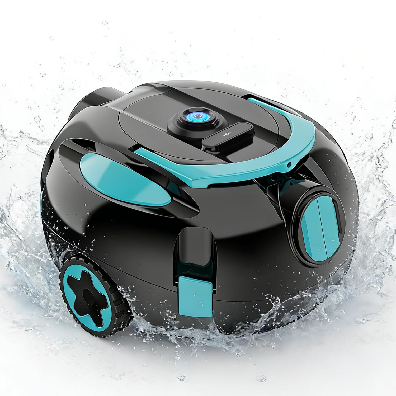 Obito H1 Robotic Pool Cleaner, Powerful Robotic Cleaner with Dual Suction Inlets, Cordless Automatic Pool Cleaner for Cleaning the Bottom of the Pool, 130-Min Runtime (Cannot Climb Walls)