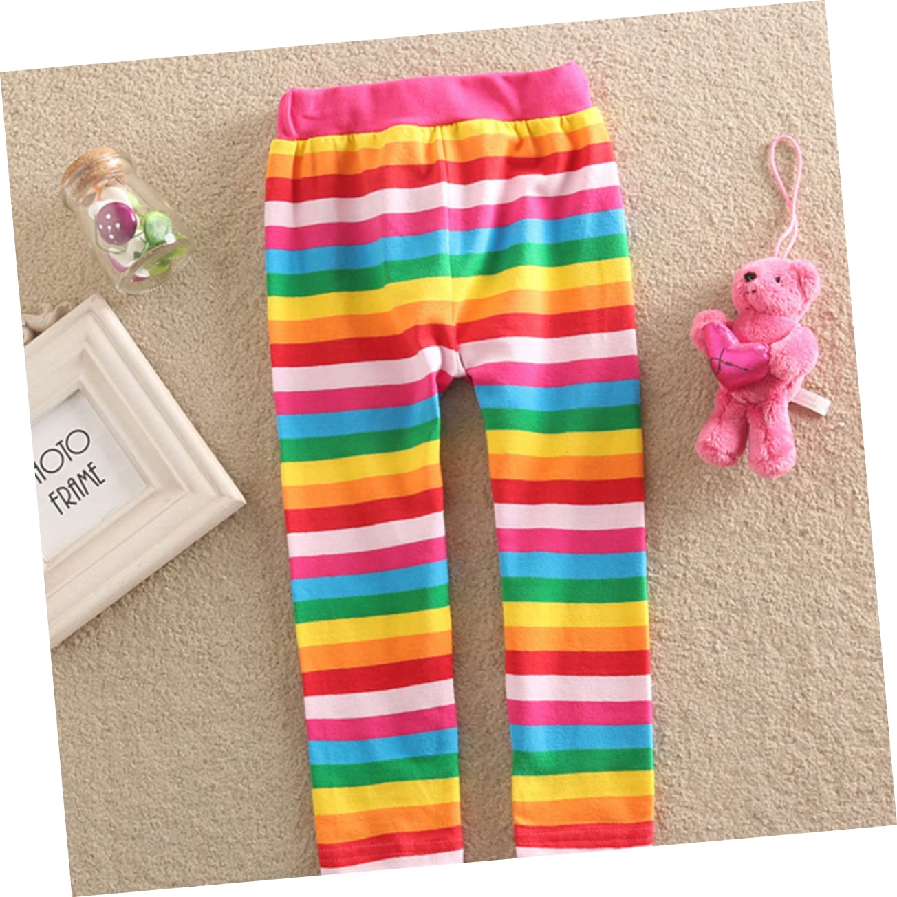 GALPADA Leggins 3 Piezas Polainas Las niñas Polainas Arcoiris Chicas Leggings arcoíris Polainas algodón Primavera otoño pantalón cómodo y Elegante versión Coreana Pantalones
