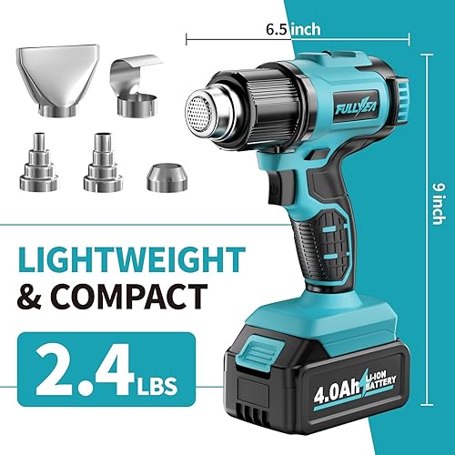 Miniatura 8 de Pistola de calor inalámbrica, kit de pistola de aire caliente portátil con 5 boquillas, máximo 1,022.0 F1022 , pistola de calor de soldadura con