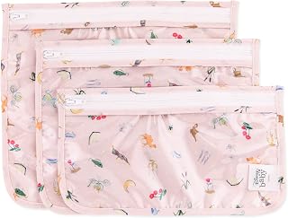 Bumkins Disney Travel Bag, Toiletry, Baby, TSA Approved Pouch, Zip Bag, Quart Size Airline Compliant, Clear-Sided, Diaper Bag Organization, Makeup, Accessories, Set of 3 Sizes, Princess Magi