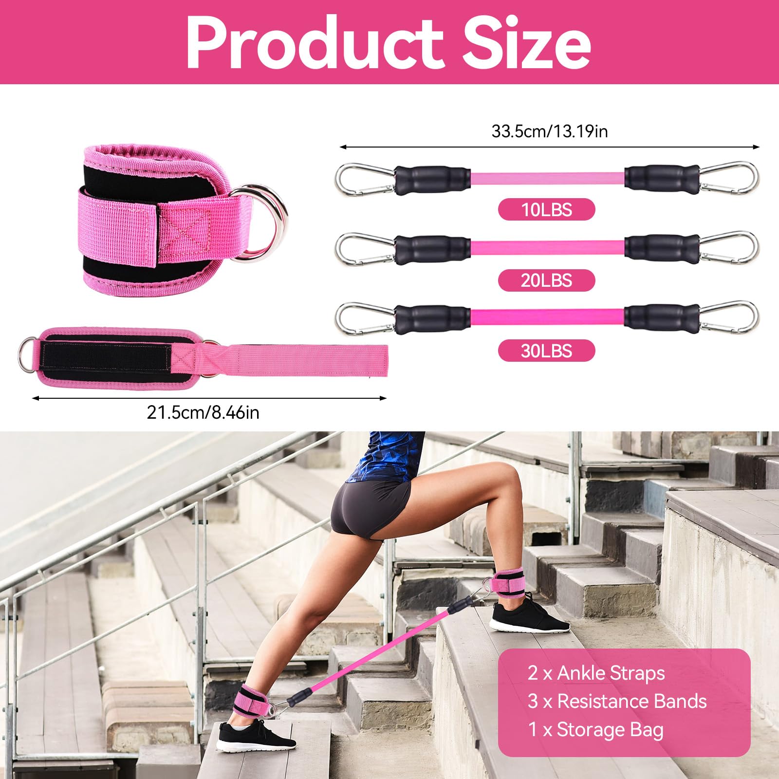 2/4 Pièces Sangles De Levage & Cheville - Bandes Poignet Et Talon Pour Haltérophilie, Machines à Câbles, Entraînements Fessiers | Accessoires D' Entraînement * Pour Gymnase, Maison, Powerlifting