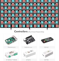 Vista 5 de SEZO Matriz LED WS2812B RGB 5050SMD Panel de pantalla LED direccionable individualmente 16x16 256 píxeles digital flexible para Arduino Imagen