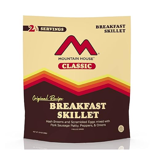 Mountain House Sartén clásica de desayuno Alimento liofilizado para mochileros y campamentos 2.5 porciones