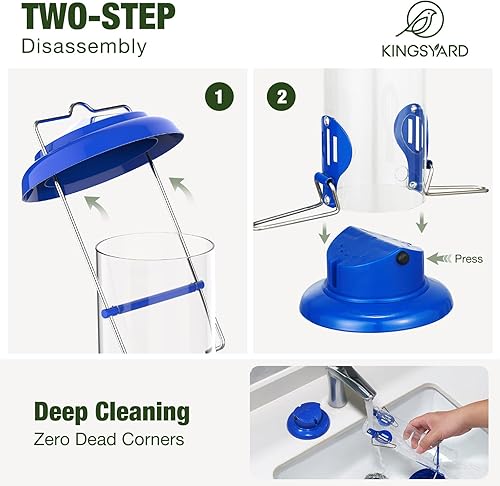 Miniatura 6 de Kingsyard Bluebird - Comedero para colgar al aire libre, a prueba de masticaciones, tubo para gusanos de harina, comedero para pájaros silvestres,