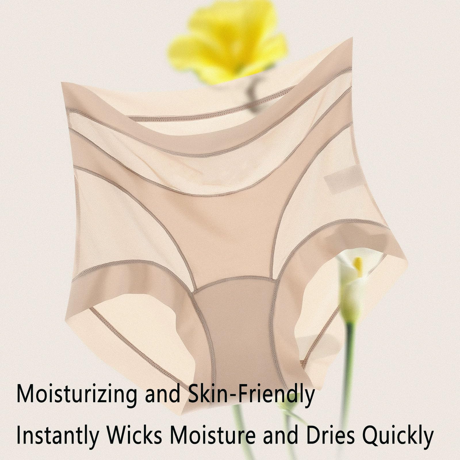 Reyneey Curvlya Underwear, Women’s Silky Soft High-Waisted Tummy Control Seamless Full Coverage Boyshorts Panties — view 4