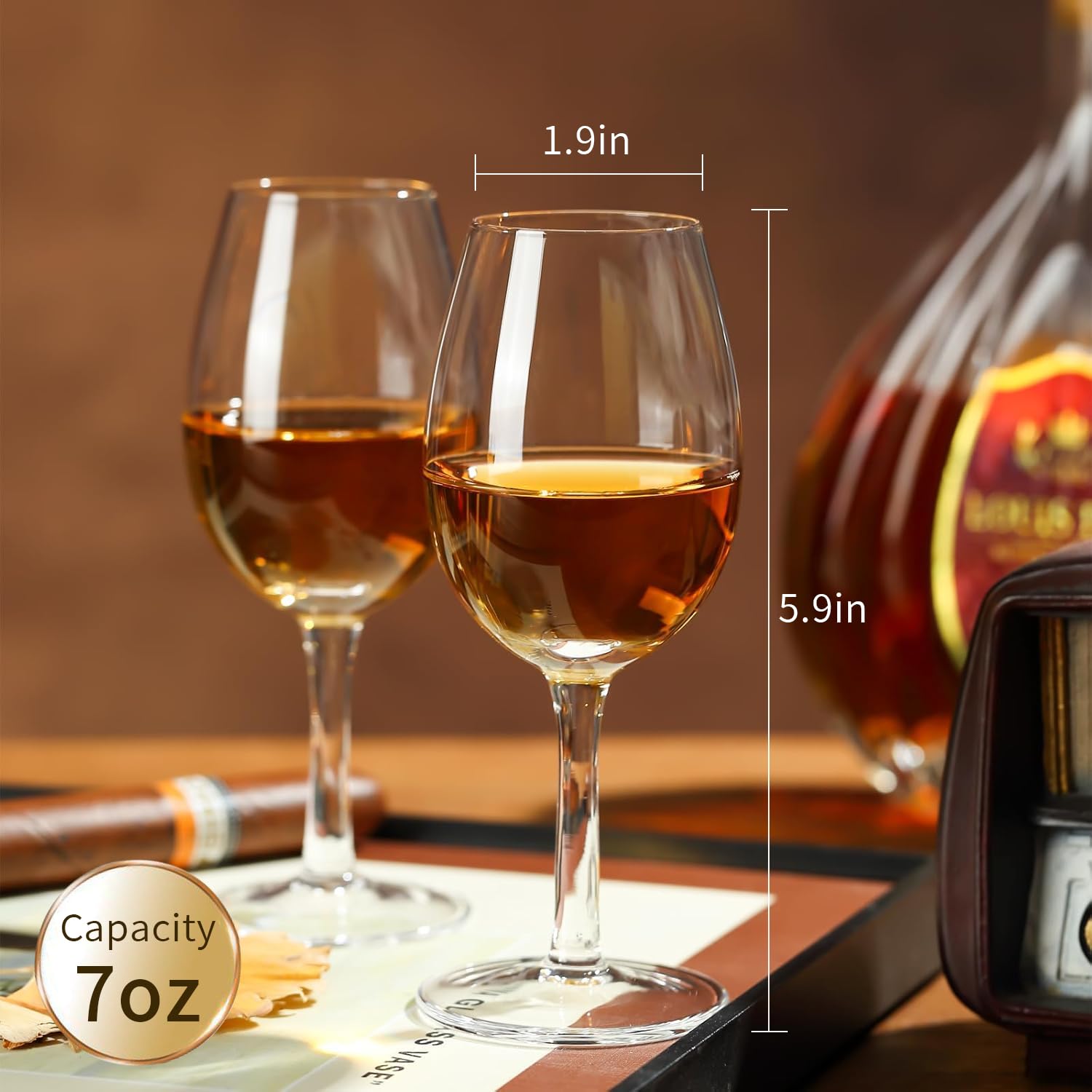 Physkoa Portweingläser Set mit 113,4 g – 200 ml Kristall-Sherry-Gläser & Dessert-Weinprobiergläser – Geburtstag, Hochzeit, Einweihungsgeschenk für Weinliebhaber