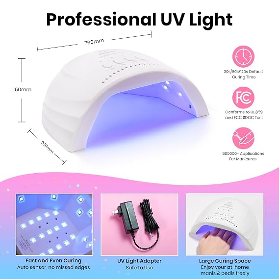 Beetles Gel Nail Polish Kit with U V Light, 68 Pcs Gel Nail Kit 35 Colors Emotional Spectrum with Base Matte&Glossy Top Coat Soak Off Nails Supplies Manicure Set Home Salon Gifts for Women