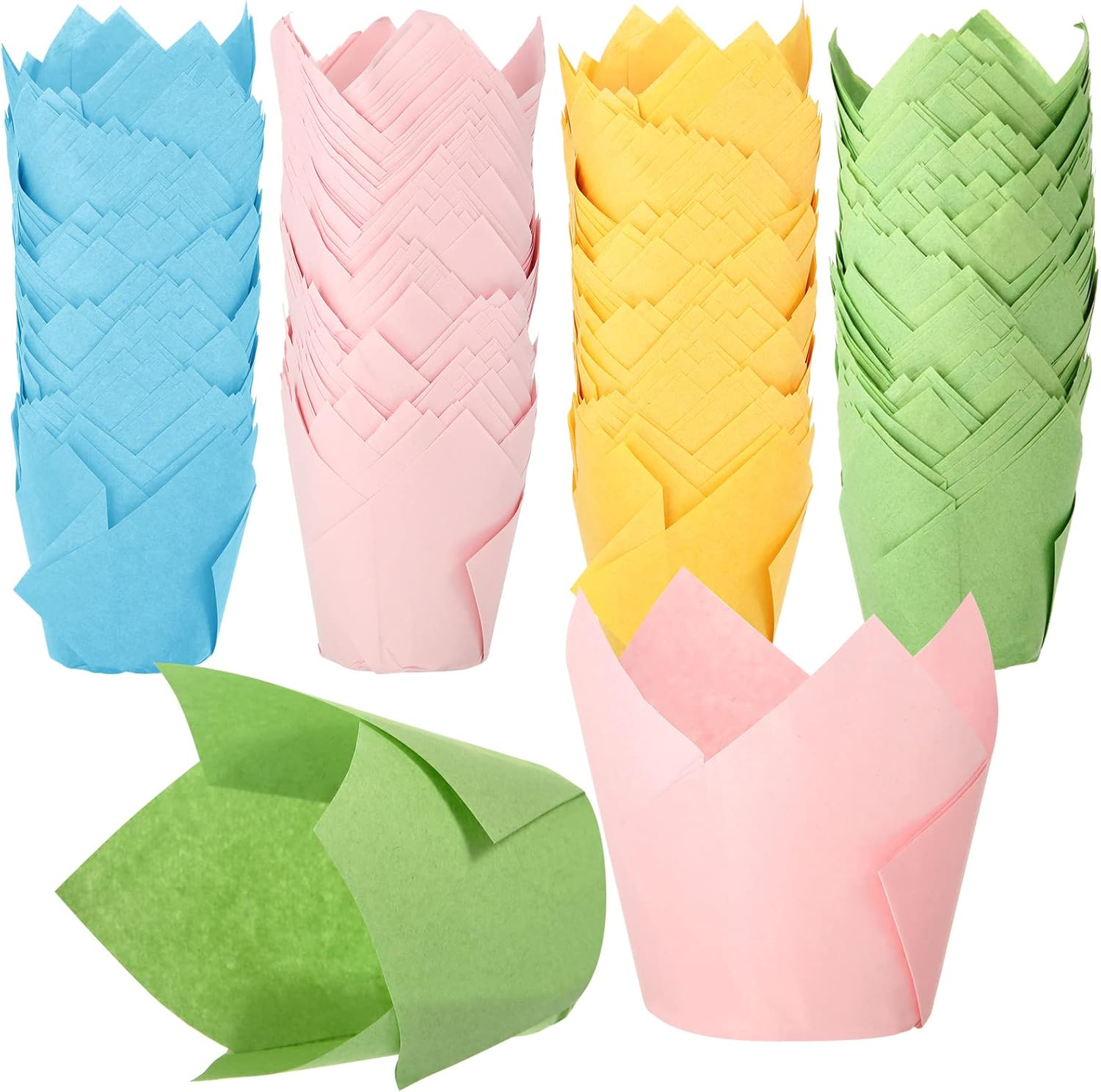 400 Pcs Tulip Cupcake Liners Baking Cups Tulip Muffin
