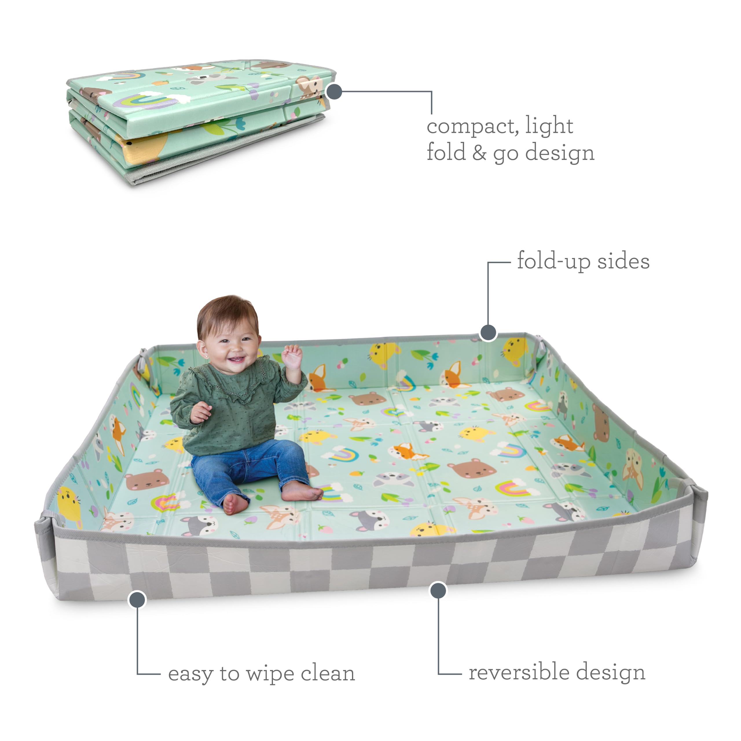 Amazon.com: Infantino Foldable Foam Play Mat Reversible 57x57 in