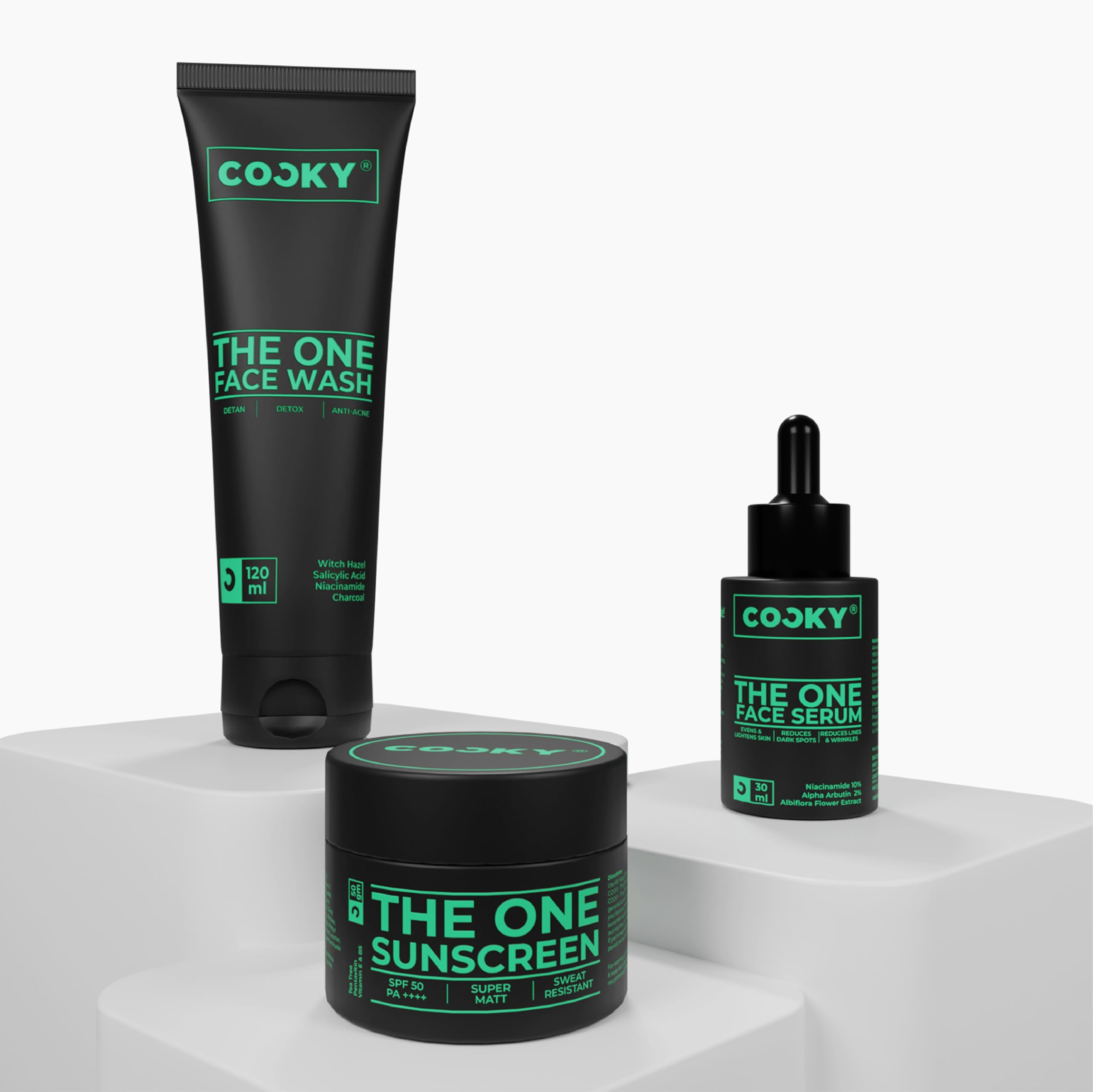 Cocky – Face Off Combo for Men | Daily Essentials Kit with The One Face Wash, Serum & Sunscreen | Deep Cleansing, Brightening, Oil Control & Sun Protection | Powered by Niacinamide, Witch Hazel & Charcoal | Sulphate & Paraben Free | 3 Product Combo-image-44
