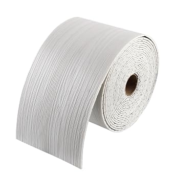 Peel and Stick Baseboard Trim, 16.4 Ft x 3.9 in PVC Caulk and Trim Strips, Self-Adhesive Wall Base Boards Moulding Trim MoldingWhite Maple Wood