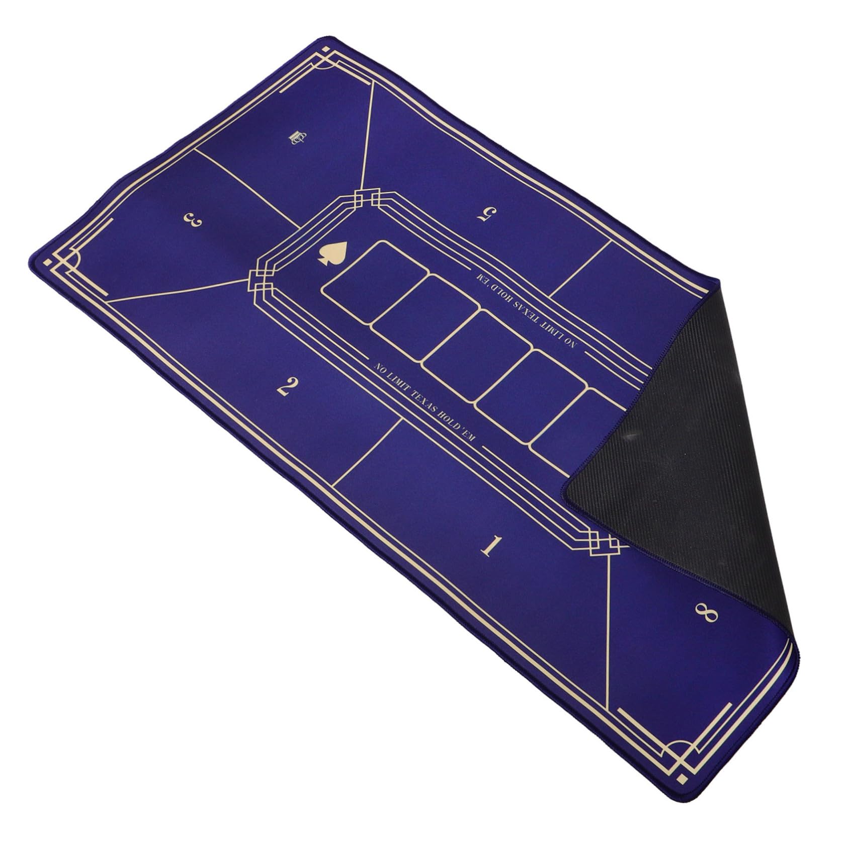 Tapete de Póquer Portátil Plegable de Resina y Goma Azul