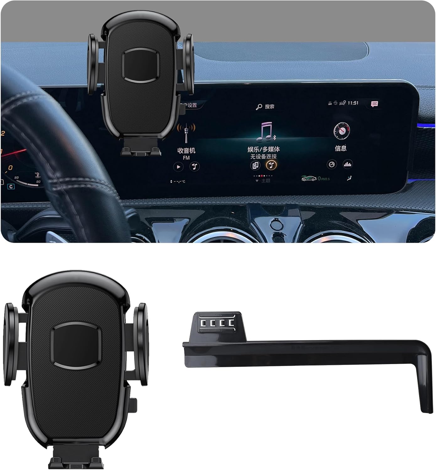 Car Phone Holder Fits for 10.25-inch Mercedes Benz GLB/CLA 2020-2025,GLA 2021-2025,EQB 2022-2024,Car Cell Phone Mount Snugly fit Dashboard,4.7-7 inch Phones,360 Degree Rotation,Easy to Install