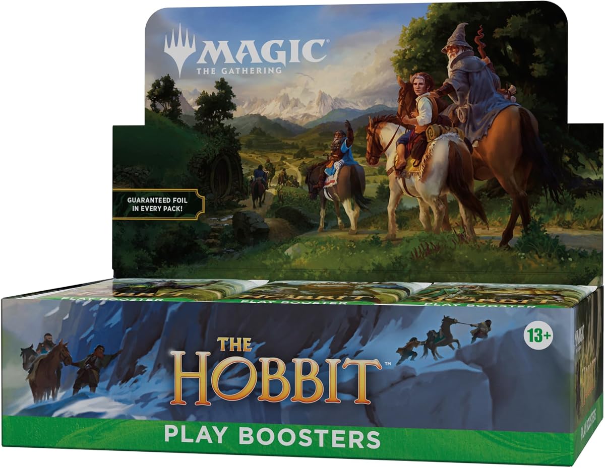 Caja de sobres de El Hobbit Play | 30 paquetes + 1 tarjeta decorativa de caja de aluminio | Juego de cartas coleccionables
