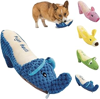 Bark Lover Plush Dog Toys, Interactive Squeaky Toy for All Dogs, Small, Medium or Large, Durable Stuffed Dog Toys with Squeaker, Teeth Cleaning for Your Dog (Blue)