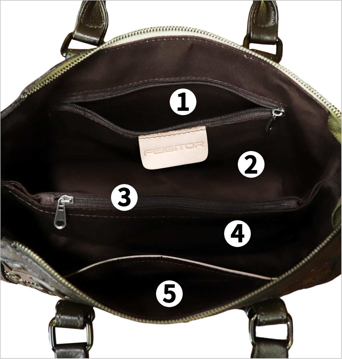 Genuine Leather Purses and Handbags for Women Vintage Embossed Leather Satchel Bags Crossbody Shoulder Bag Strap - Image 4