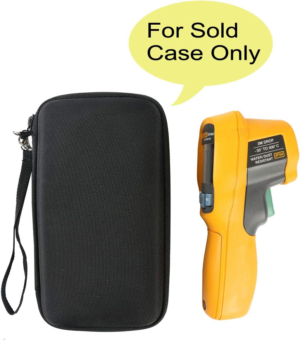 co2CREA Hard Travel Case Replacement for Fluke 62 / Fluke 64 / Fluke 59 MAX MAX+ Plus Infrared IR Thermometer (Black Case)